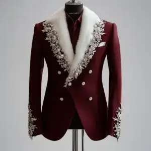 The Crimson Arctic Lapel Jacket