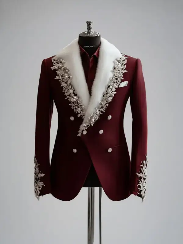 The Crimson Arctic Lapel Jacket