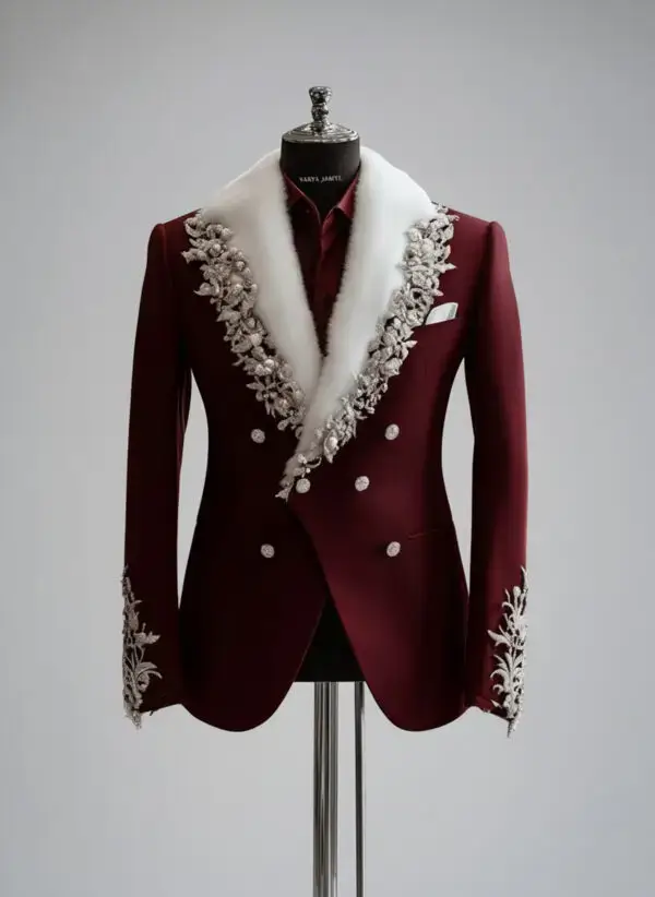 The Crimson Arctic Lapel Jacket