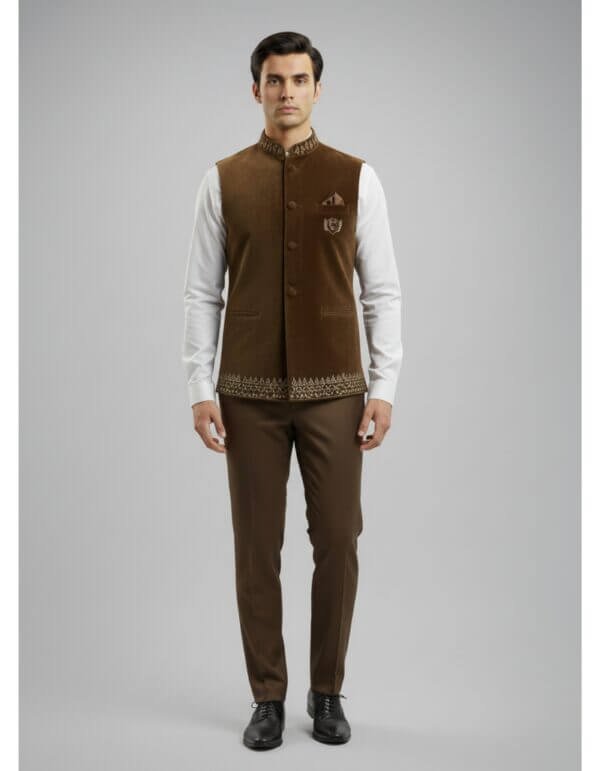 Untitled design09 Nehru Jacket Velvet with handwork