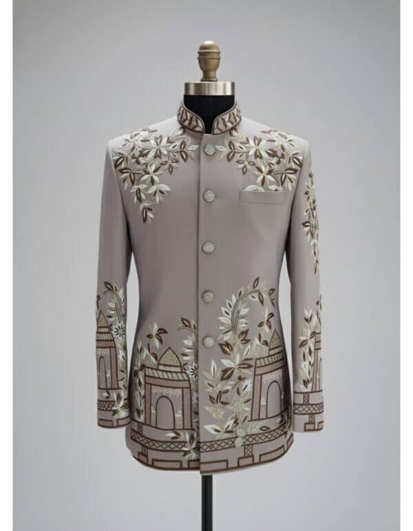 Jodhpuri Prince Coat with Heritage Motif Embroidery