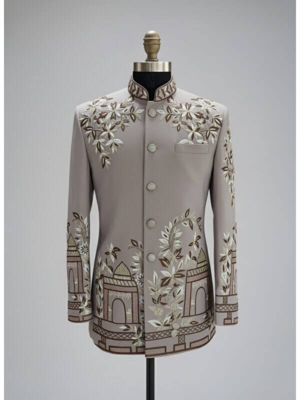Jodhpuri Prince Coat with Heritage Motif Embroidery