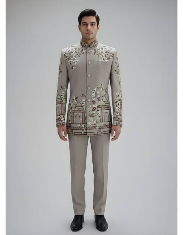 Jodhpuri Prince Coat with Heritage Motif Embroidery