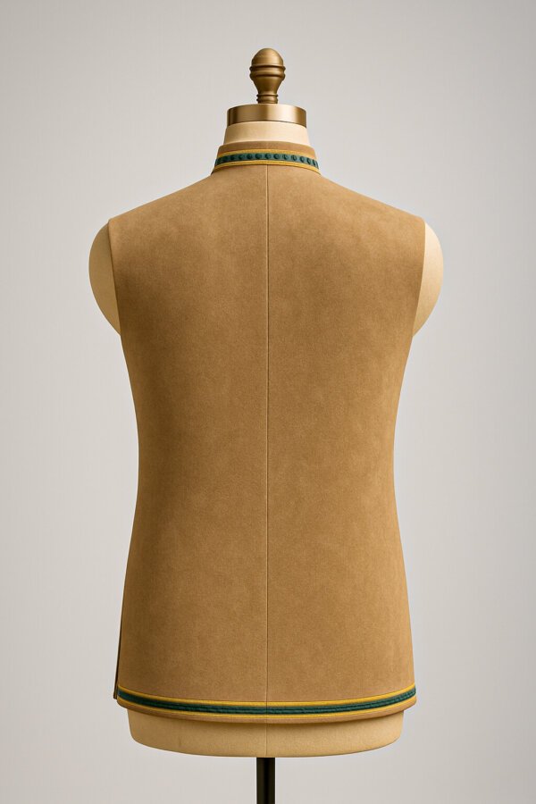 Premium Hand-Embroidered Suede Nehru Jacket for Men | Designer Modi Jacket | Akal Designer