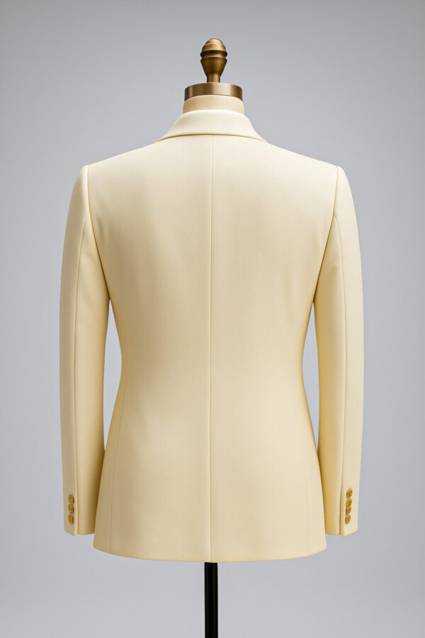 Premium Cream & Gold Embroidered Designer Suit for Men | Luxury Wedding Tuxedo | Akal Designer