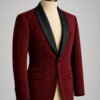 akaldesigner-23 Premium Maroon Velvet Blazer for Men | Designer Party Wear Tuxedo Jacket | Akal Designer