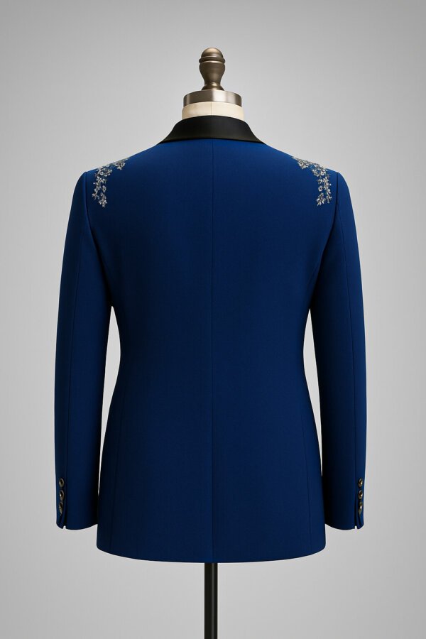 Royal Blue Embroidered Men’s Designer Blazer – Luxury Groom & Party Wear Coat | Akal Designer