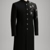 Black Embroidered Indo Western Sherwani for Men | Premium Groom Ethnic Wear | AkalDesigner