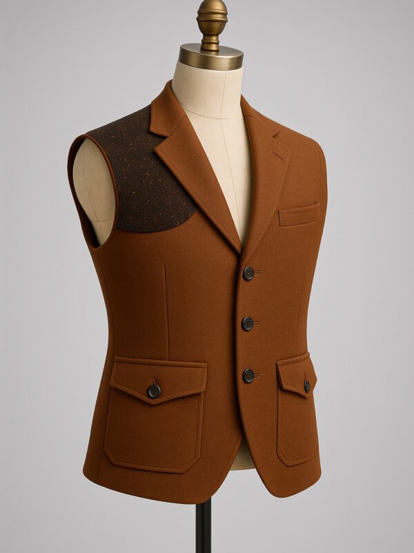 Premium Brown Designer Men’s Waistcoat | Stylish Formal & Ethnic Vest for Weddings