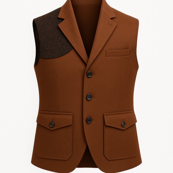 Premium Brown Designer Men’s Waistcoat | Stylish Formal & Ethnic Vest for Weddings