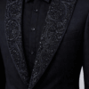 Black Embroidered Tuxedo Suit – Slim Fit Formal Wedding Blazer