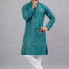 Teal Embroidered Kurta Pajama Set | Indian Wedding Outfit