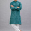 Teal Embroidered Kurta Pajama Set | Indian Wedding Outfit
