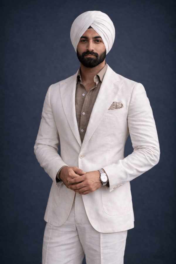 Ivory Linen Suit for Men | Lightweight Summer Wedding Groom Outfit