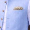 Light Blue Linen Nehru Jacket, Sky Blue Modi Waistcoat, Indian Wedding Ethnic Vest