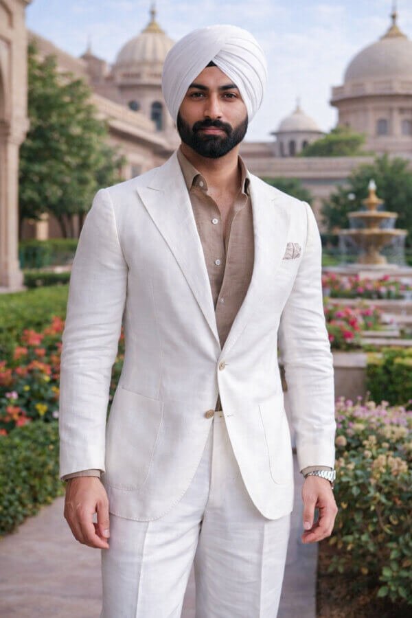 Ivory Linen Suit for Men | Lightweight Summer Wedding Groom Outfit