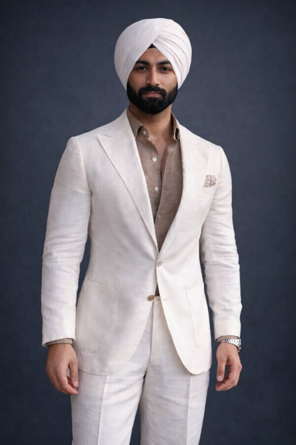 Ivory Linen Suit for Men | Lightweight Summer Wedding Groom Outfit