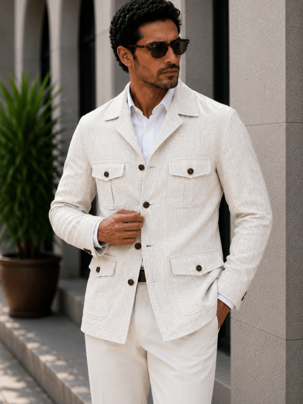 Men's Ivory hunter Safari Jacket – Four Pocket Summer shirt